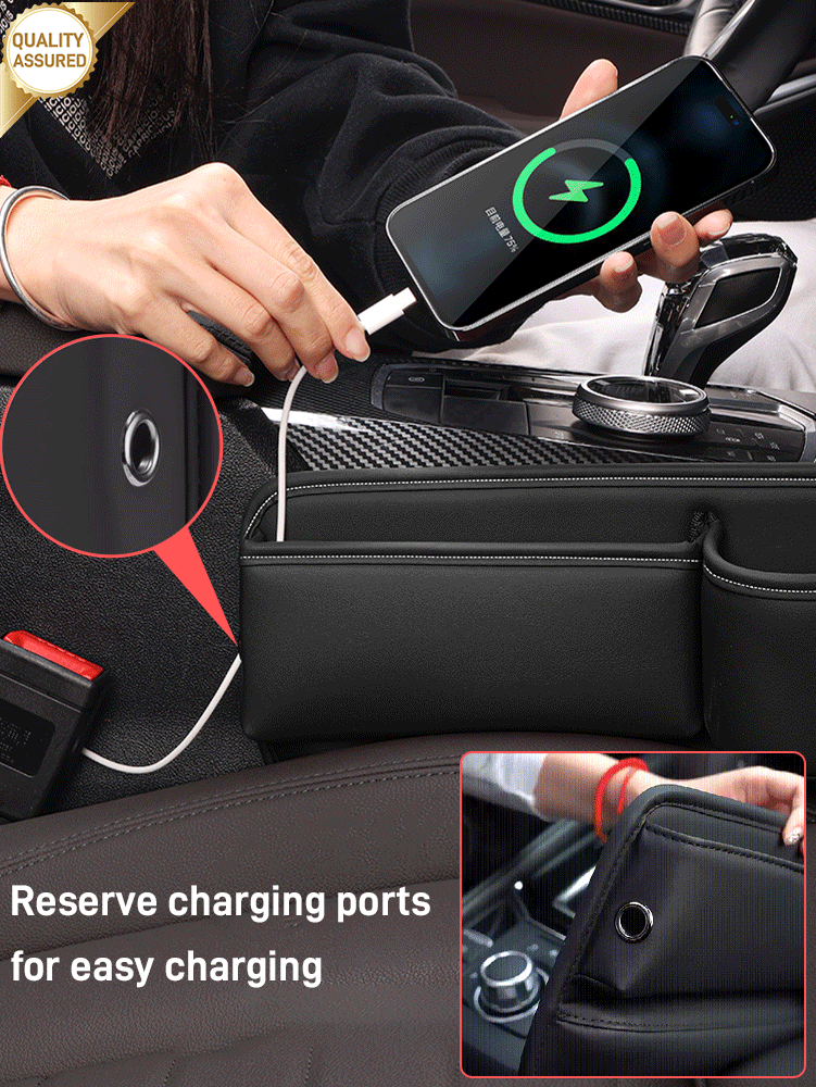 🚗🚗Caja de almacenamiento clásica de cuero para coche, cuero genuino resistente al desgaste, para satisfacer diferentes necesidades de almacenamiento.