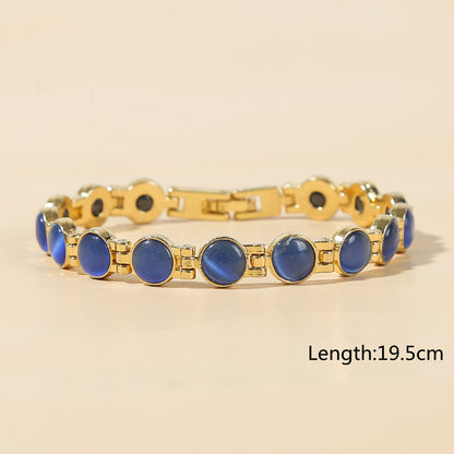 🎁💖【Najlepiej sprzedające się nowe produkty】Elegancka magnetyczna bransoletka ze złotymi kamieniami kociego oka