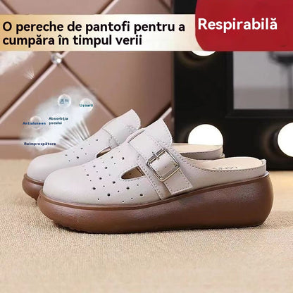 ✨【Wyprzedaż letnia】【35-40】Nowe, ręcznie robione sandały damskie ze skóry na grubej podeszwie, miękkie podeszwy, nie powodują zmęczenia podczas chodzenia