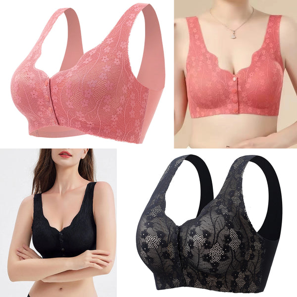 😍【Pakiet 2 sztuk】Biustonosz damski zapinany z przodu, bez fiszbin, miękkie, wygodne i oddychające ❤️【40-100kg】