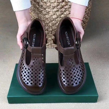 【35-40】2025 nowe modne damskie buty na co dzień z grubą podeszwą ze skóry