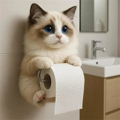 🐱【Descuento por nuevo producto】Lindo porta rollo de papel higiénico con temática de gato