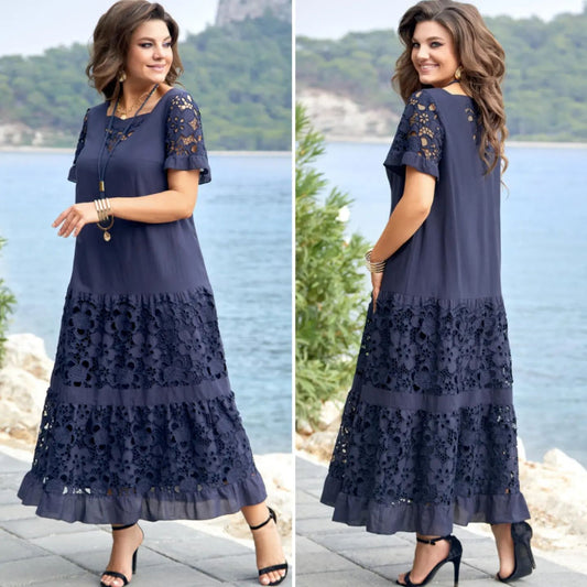 🔥💖【S-5XL】Modna i elegancka koronkowa długa sukienka, materiał jest miękki, wygodny i oddychający
