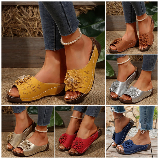 🔥🎀【36-43】Nowe modne sandały damskie, gruba podeszwa z kwiatowym wzorem, miękka podeszwa amortyzująca wstrząsy, wygodne chodzenie bez zmęczenia
