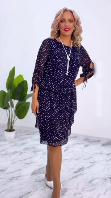 👗💖[Nowy produkt] 🥰 🛒[S-5XL] 2025 nowa elegancka luźna sukienka w kropki luźna i wygodna
