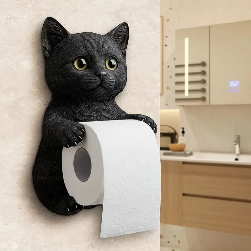 🐱【Descuento por nuevo producto】Lindo porta rollo de papel higiénico con temática de gato