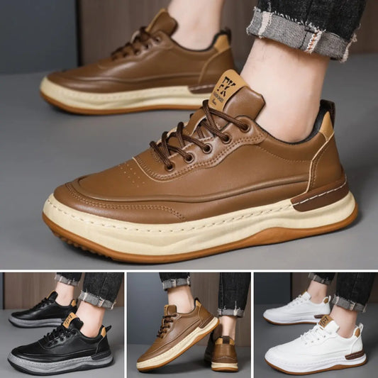 👞【39-44】2025 Modne męskie retro miękkie skórzane buty casualowe Wygodne i oddychające chodzenie bez zmęczenia